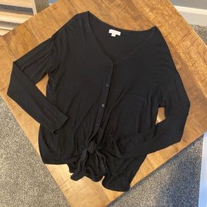 4th & Union Long Sleeve Tie-Front Top